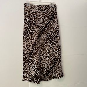 Animal print midi skirt